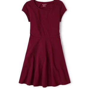 The Childrens Place Uniform Girls Everyday Dress Tshirt Dress Burgundy Red XL 14